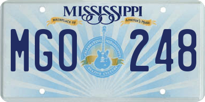 MS license plate MGO248
