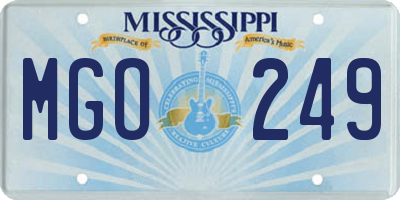 MS license plate MGO249