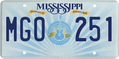 MS license plate MGO251