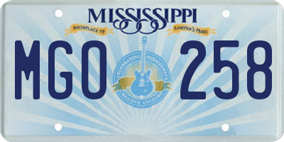 MS license plate MGO258