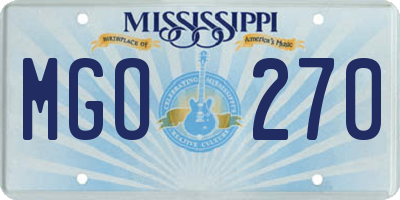 MS license plate MGO270