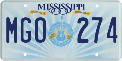 MS license plate MGO274