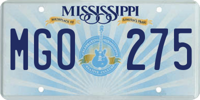 MS license plate MGO275