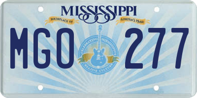 MS license plate MGO277