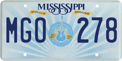 MS license plate MGO278