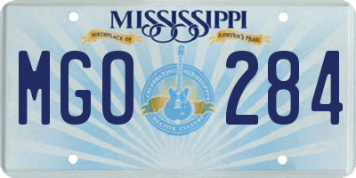 MS license plate MGO284