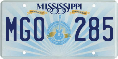 MS license plate MGO285