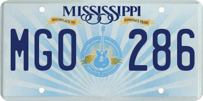 MS license plate MGO286