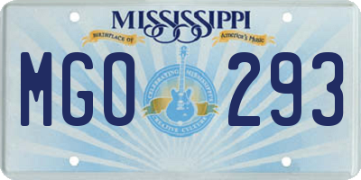 MS license plate MGO293