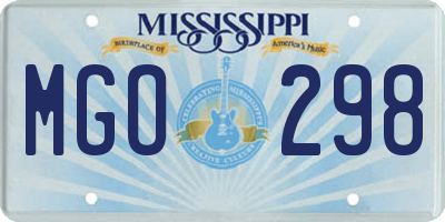 MS license plate MGO298