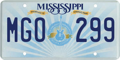 MS license plate MGO299