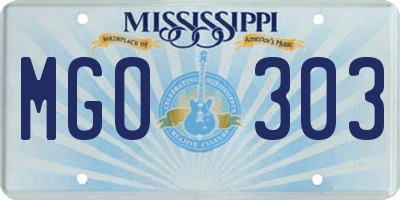 MS license plate MGO303