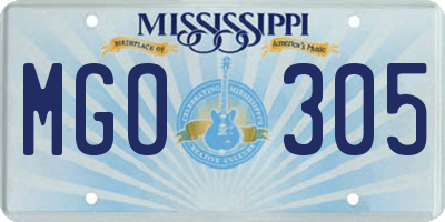 MS license plate MGO305