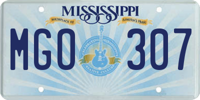 MS license plate MGO307