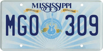 MS license plate MGO309