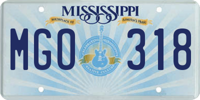 MS license plate MGO318