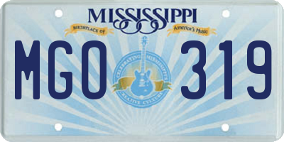MS license plate MGO319
