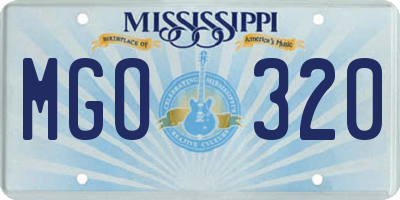 MS license plate MGO320