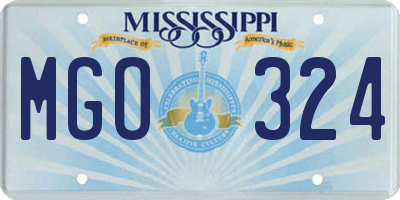 MS license plate MGO324