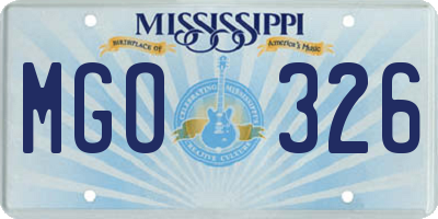 MS license plate MGO326