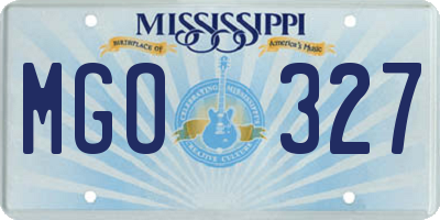 MS license plate MGO327