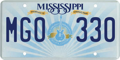 MS license plate MGO330