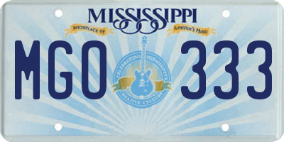 MS license plate MGO333