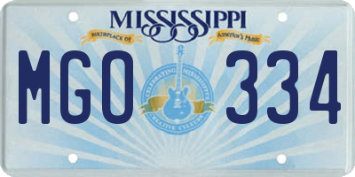 MS license plate MGO334