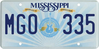 MS license plate MGO335
