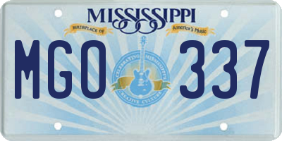 MS license plate MGO337