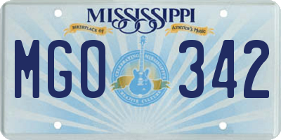 MS license plate MGO342
