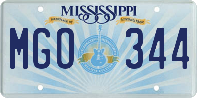 MS license plate MGO344
