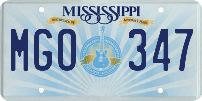 MS license plate MGO347