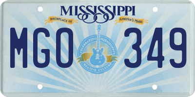 MS license plate MGO349