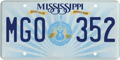 MS license plate MGO352