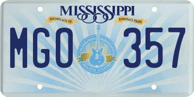 MS license plate MGO357
