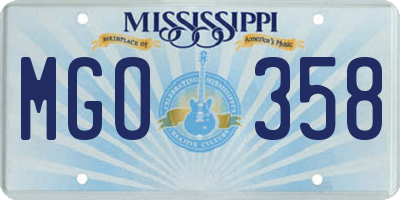 MS license plate MGO358