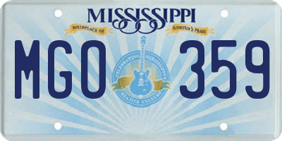 MS license plate MGO359