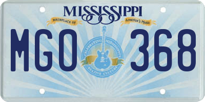 MS license plate MGO368