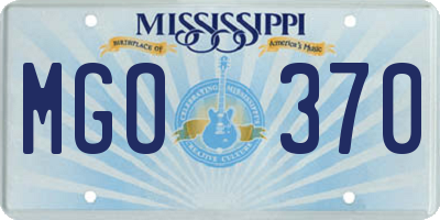 MS license plate MGO370