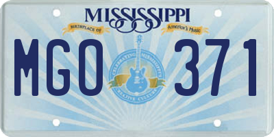 MS license plate MGO371
