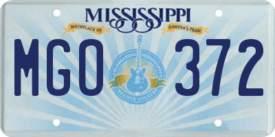 MS license plate MGO372