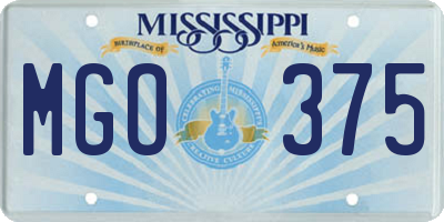 MS license plate MGO375