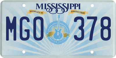 MS license plate MGO378