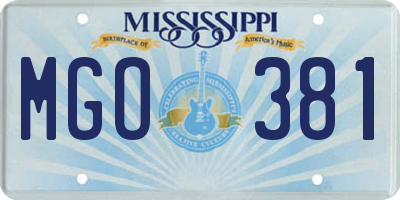 MS license plate MGO381