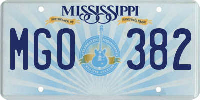 MS license plate MGO382