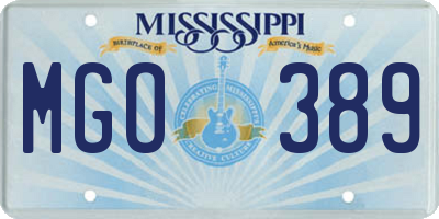 MS license plate MGO389