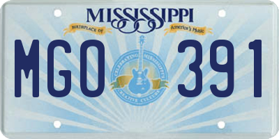 MS license plate MGO391