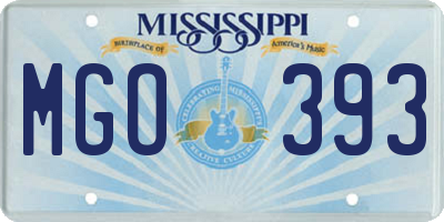 MS license plate MGO393