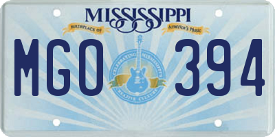 MS license plate MGO394